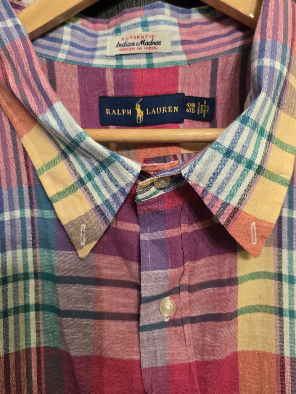 Ralph Lauren Authentic Indian Madras  Multicolor Button-Up Shirt Size 4XB